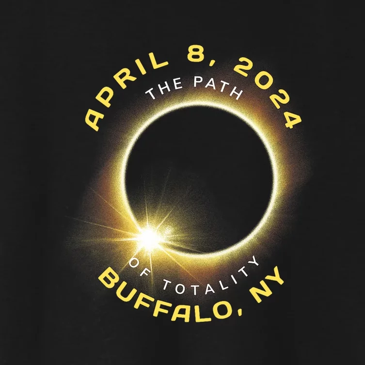 Buffalo New York Solar Eclipse Totality April 8 2024 Women's Crop Top Tee