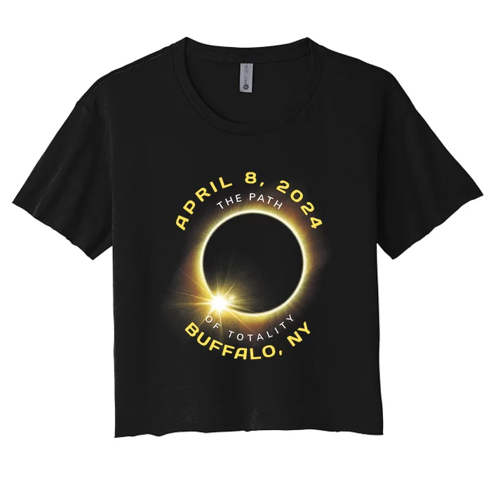 Buffalo New York Solar Eclipse Totality April 8 2024 Women's Crop Top Tee