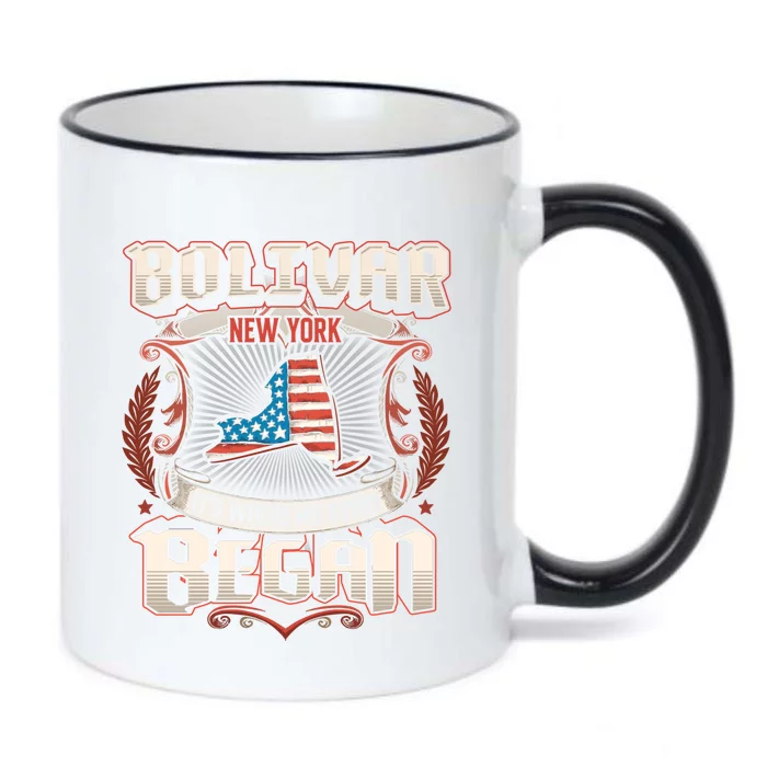 Bolivar New York Usa Flag 4th Of July Cute Gift Black Color Changing Mug