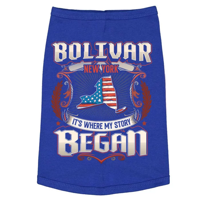 Bolivar New York Usa Flag 4th Of July Cute Gift Doggie Tank