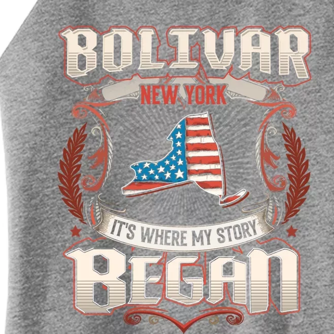 Bolivar New York Usa Flag 4th Of July Cute Gift Women’s Perfect Tri Rocker Tank