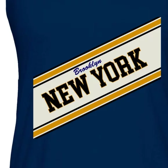 Brooklyn New York Varsity Logo Ladies Essential Flowy Tank