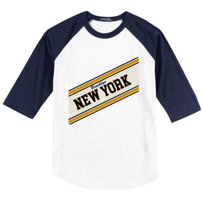 Brooklyn New York Varsity Logo Baseball Sleeve Shirt