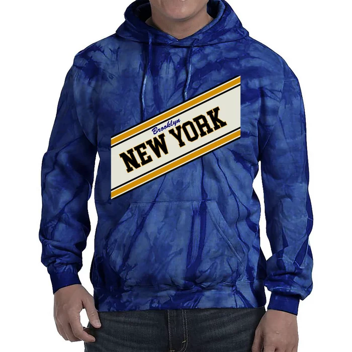 Brooklyn New York Varsity Logo Tie Dye Hoodie