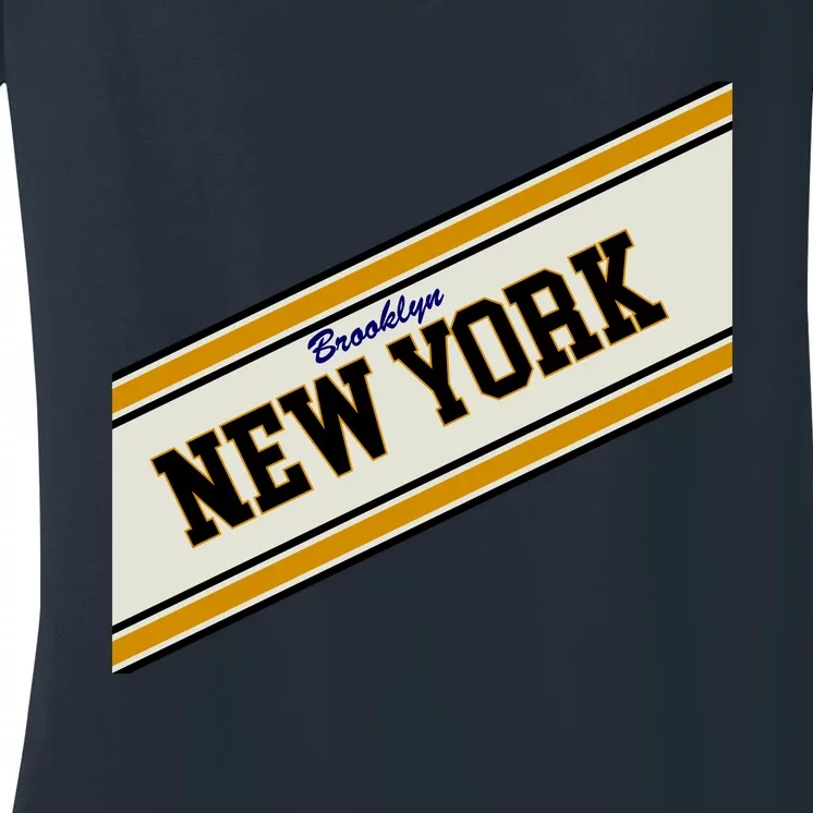 Brooklyn New York Varsity Logo Women's V-Neck T-Shirt