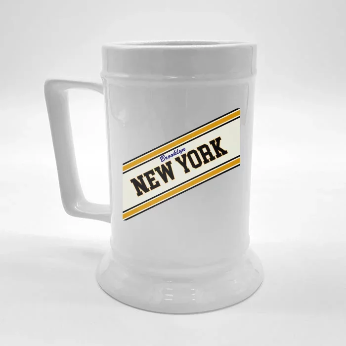 Brooklyn New York Varsity Logo Front & Back Beer Stein