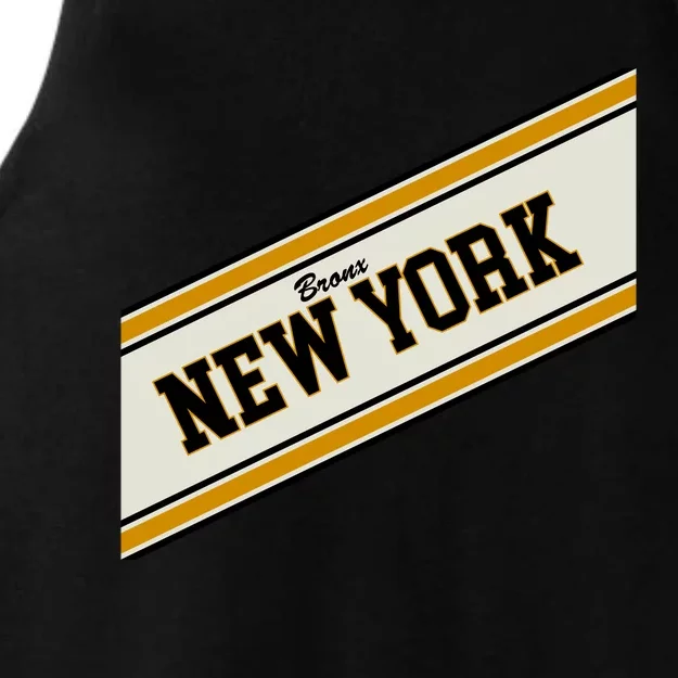 Bronx New York Varsity Logo Ladies Tri-Blend Wicking Tank