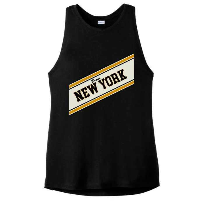 Bronx New York Varsity Logo Ladies Tri-Blend Wicking Tank