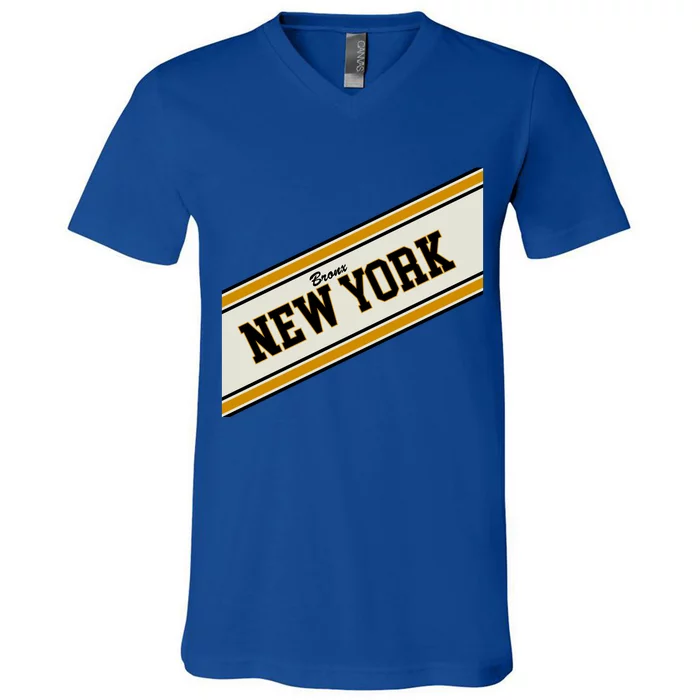 Bronx New York Varsity Logo V-Neck T-Shirt