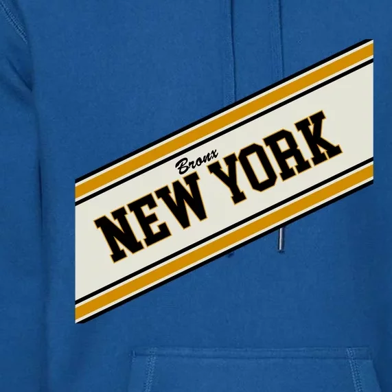 Bronx New York Varsity Logo Premium Hoodie