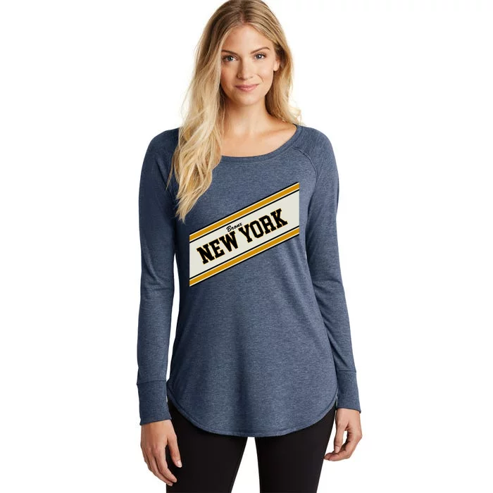 Bronx New York Varsity Logo Women's Perfect Tri Tunic Long Sleeve Shirt