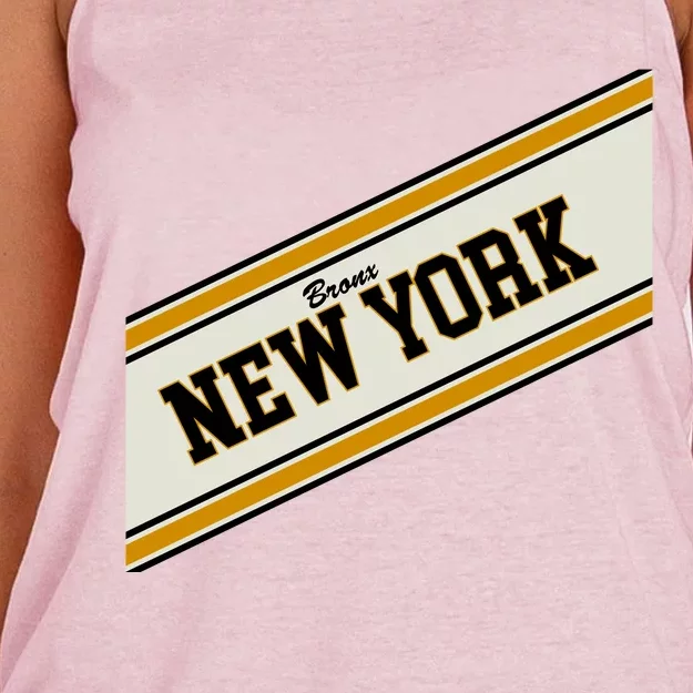 Bronx New York Varsity Logo Women's Knotted Racerback Tank