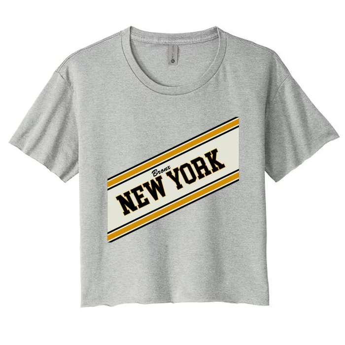 Bronx New York Varsity Logo Women's Crop Top Tee