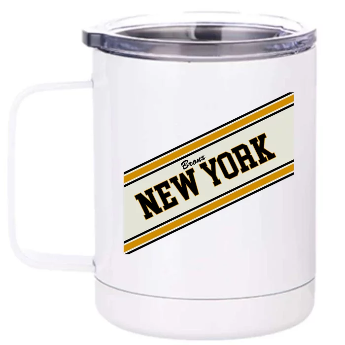 Bronx New York Varsity Logo Front & Back 12oz Stainless Steel Tumbler Cup