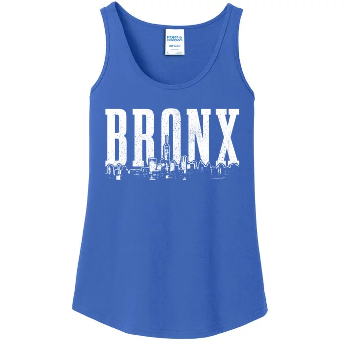 Bronx New York City Skyline Nyc Vintage Ny Gift Ladies Essential Tank