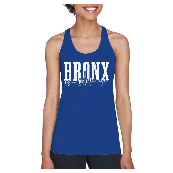 Bronx New York City Skyline Nyc Vintage Ny Gift Women's Racerback Tank