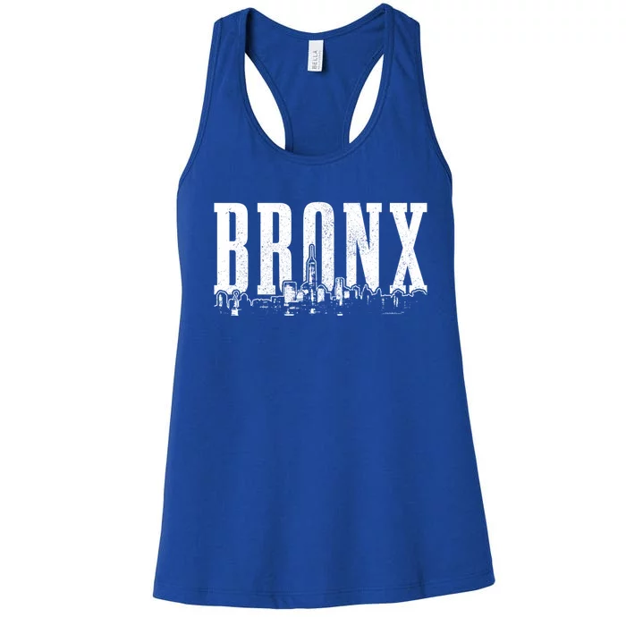 Bronx New York City Skyline Nyc Vintage Ny Gift Women's Racerback Tank