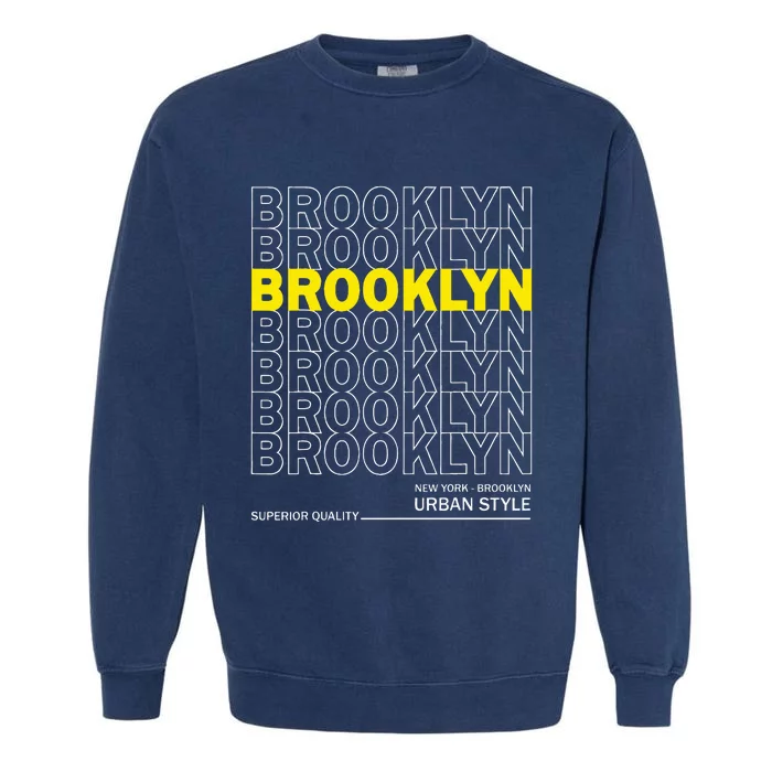 Brooklyn New York Urban Style Garment-Dyed Sweatshirt