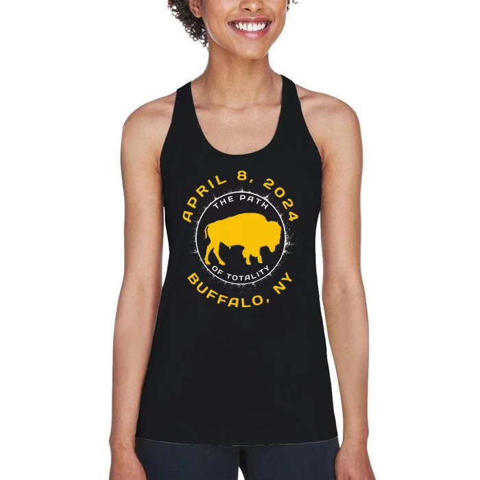 Buffalo New York Solar Eclipse April 8 2024 Totality Women's Racerback Tank