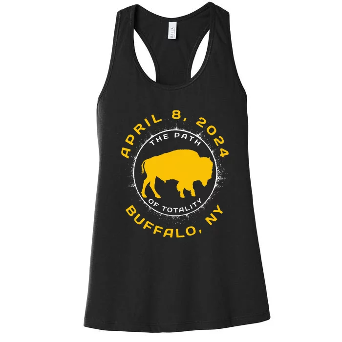 Buffalo New York Solar Eclipse April 8 2024 Totality Women's Racerback Tank