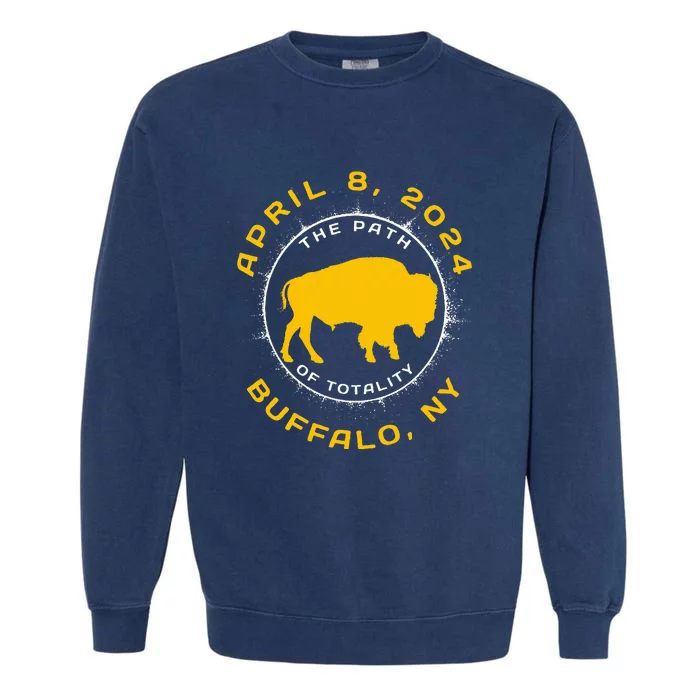 Buffalo New York Solar Eclipse April 8 2024 Totality Garment-Dyed Sweatshirt