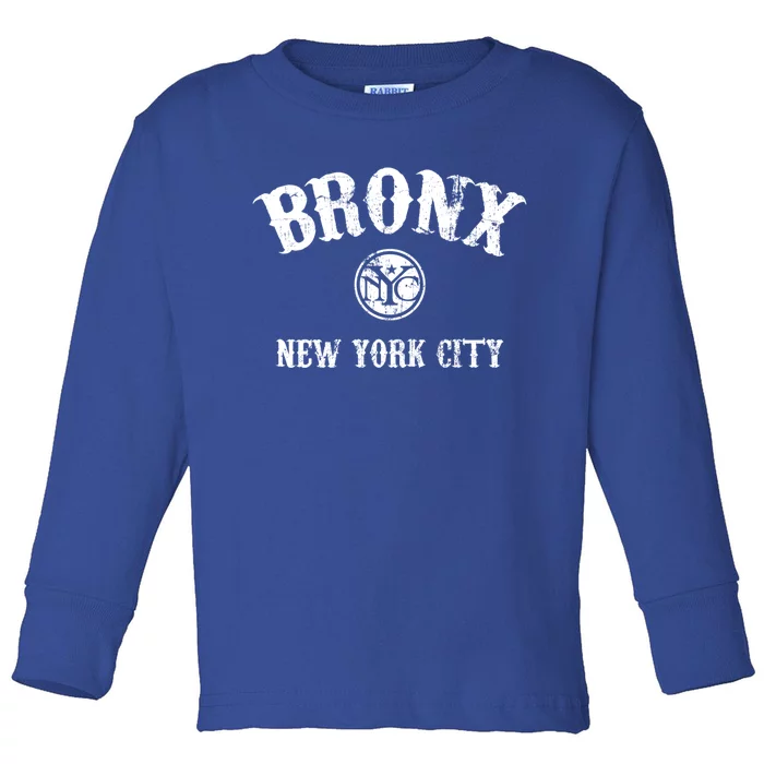 Bronx New York Vintage Funny Gift Toddler Long Sleeve Shirt