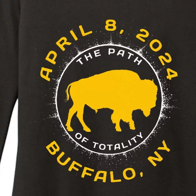 Buffalo New York Solar Eclipse April 8 2024 Totality Womens CVC Long Sleeve Shirt