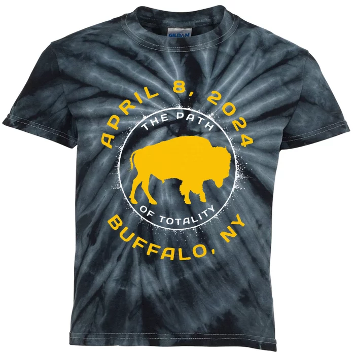 Buffalo New York Solar Eclipse April 8 2024 Totality Kids Tie-Dye T-Shirt