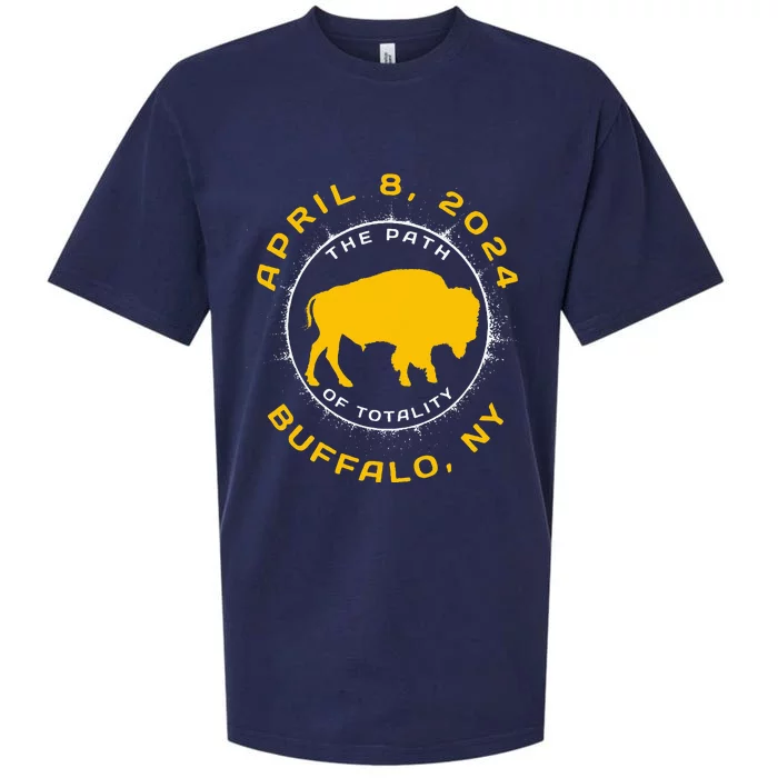 Buffalo New York Solar Eclipse April 8 2024 Totality Sueded Cloud Jersey T-Shirt