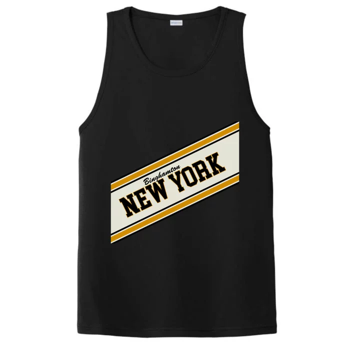 Binghamton New York Varsity Logo Performance Tank