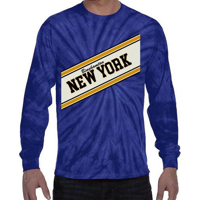 Binghamton New York Varsity Logo Tie-Dye Long Sleeve Shirt