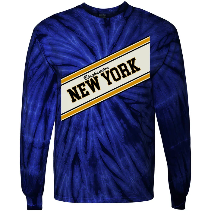 Binghamton New York Varsity Logo Tie-Dye Long Sleeve Shirt