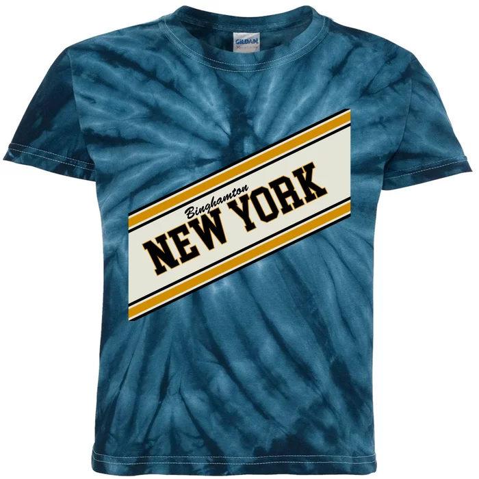 Binghamton New York Varsity Logo Kids Tie-Dye T-Shirt