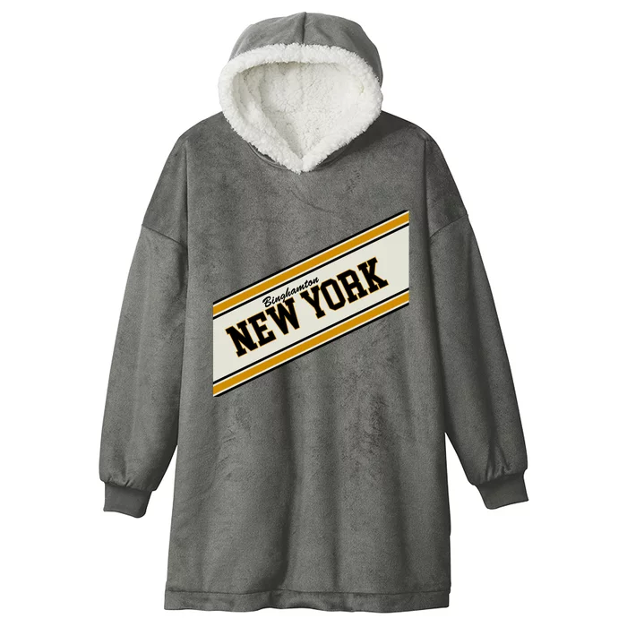 Binghamton New York Varsity Logo Hooded Wearable Blanket