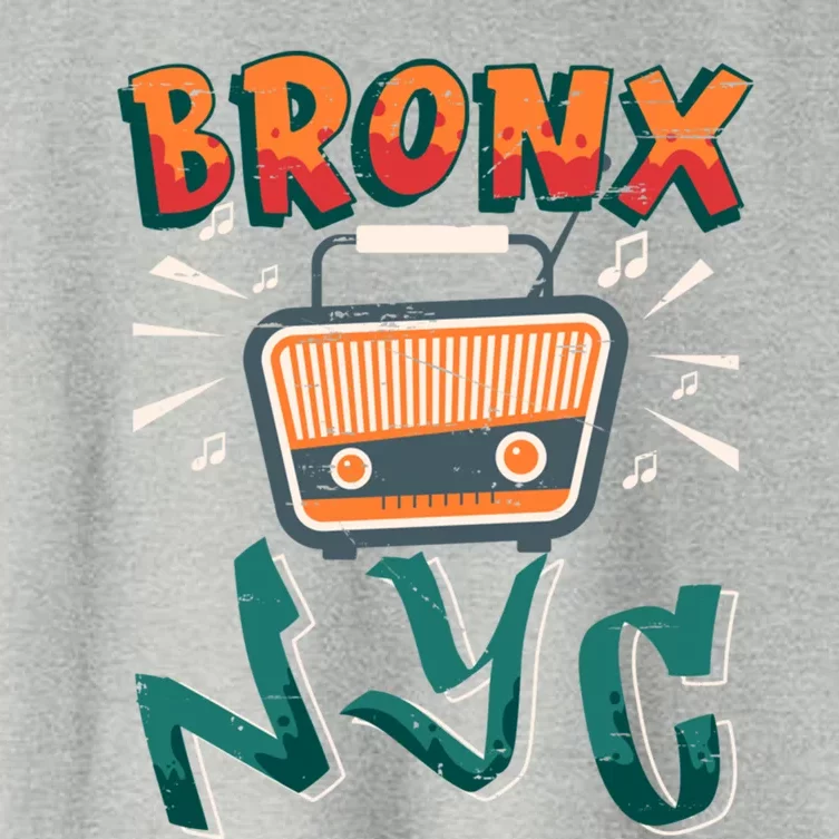 Bronx New York Design Gift Nyc Boombox Graffiti Lettering Cool Gift Women's Crop Top Tee