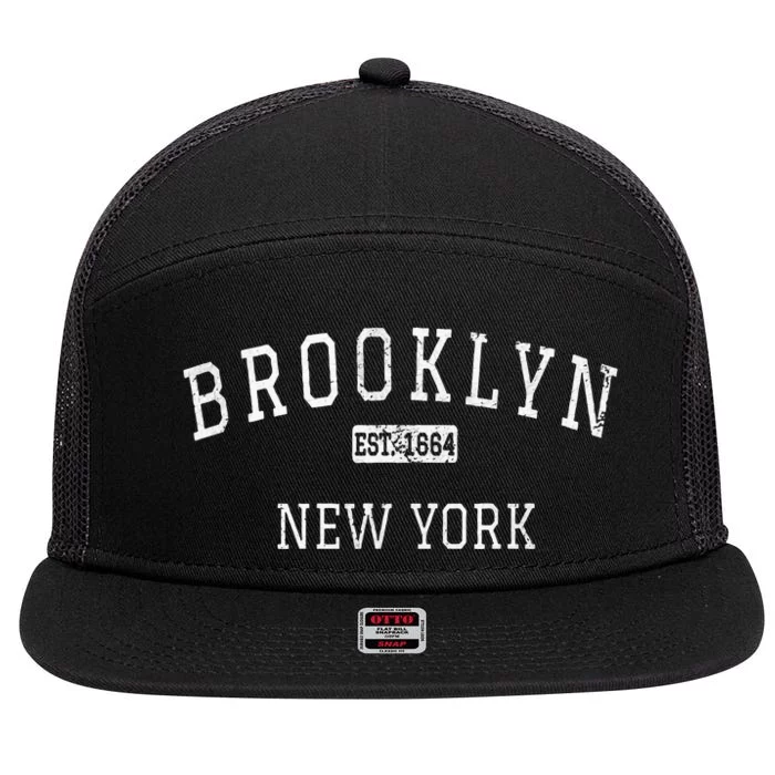 Brooklyn New York Ny Vintage 7 Panel Mesh Trucker Snapback Hat