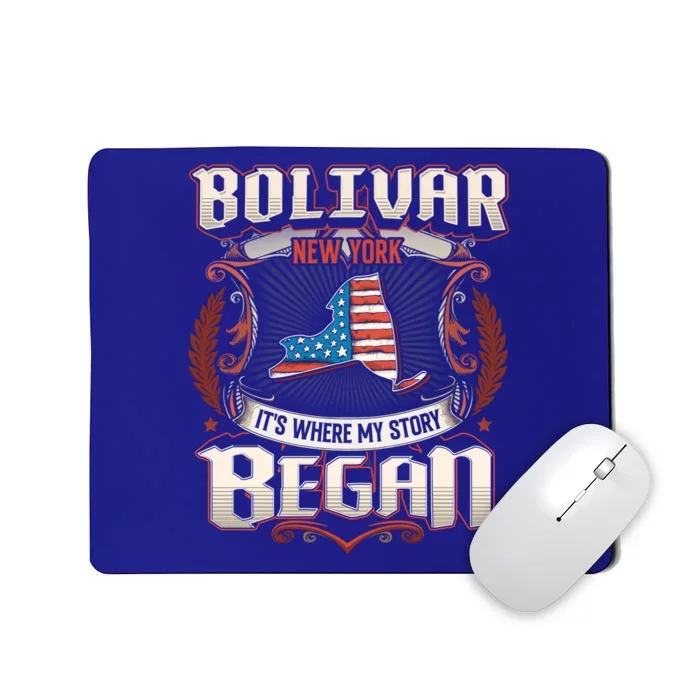 Bolivar New York Usa Flag 4th Of July Funny Gift Mousepad