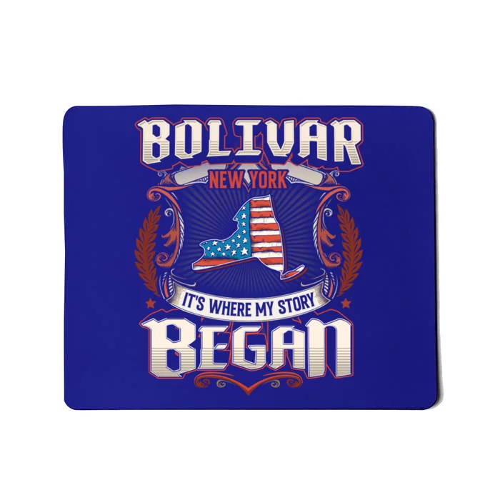 Bolivar New York Usa Flag 4th Of July Funny Gift Mousepad