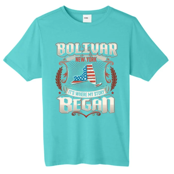 Bolivar New York Usa Flag 4th Of July Funny Gift ChromaSoft Performance T-Shirt