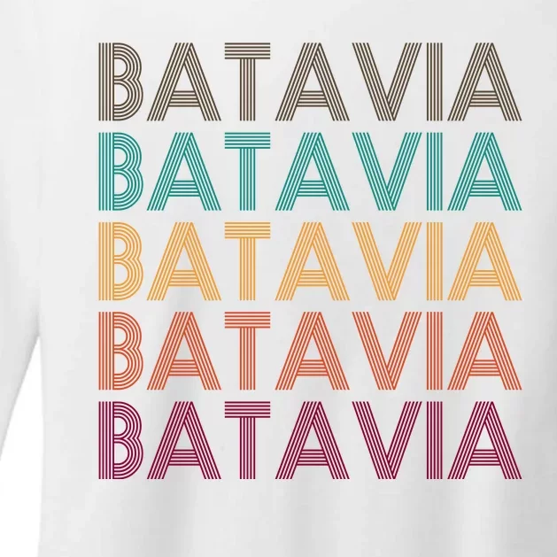 Batavia New York Retro Womens CVC Long Sleeve Shirt