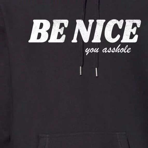 Be Nice You Asshole Funny Gift Premium Hoodie