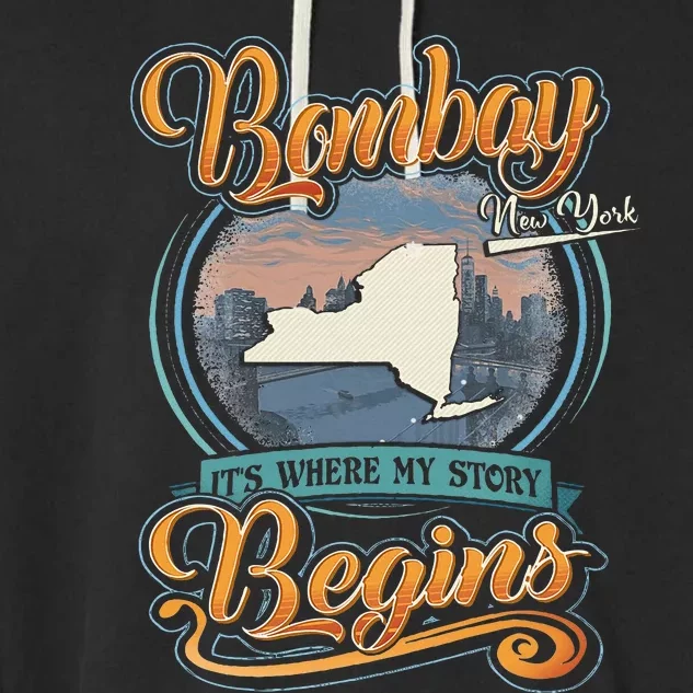 Bombay New York Hometown My Story Begins Garment-Dyed Fleece Hoodie