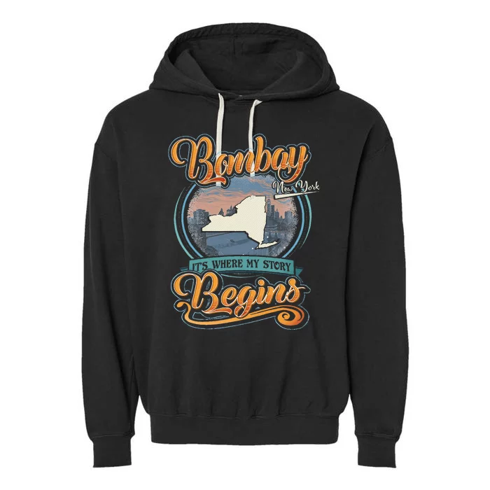 Bombay New York Hometown My Story Begins Garment-Dyed Fleece Hoodie