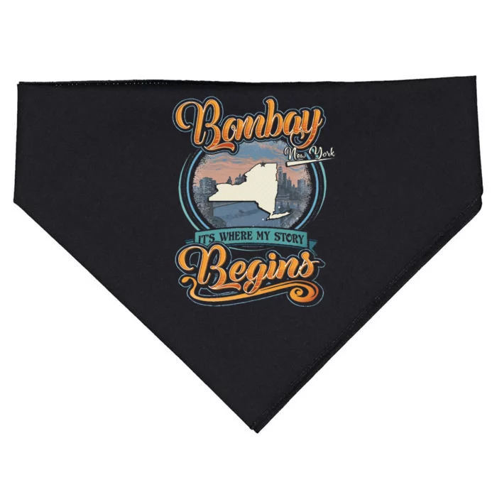 Bombay New York Hometown My Story Begins USA-Made Doggie Bandana