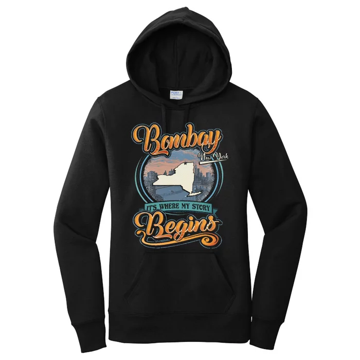 Bombay New York Hometown My Story Begins Women's Pullover Hoodie