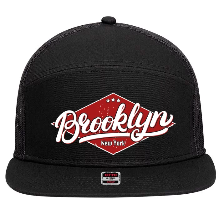 Brooklyn New York 7 Panel Mesh Trucker Snapback Hat