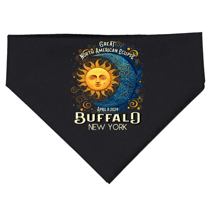 Buffalo New York 2024 Total Solar Eclipse April 8 Souvenir USA-Made Doggie Bandana