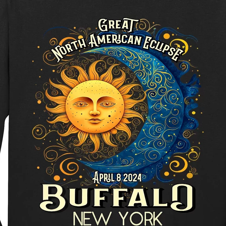 Buffalo New York 2024 Total Solar Eclipse April 8 Souvenir Tall Long Sleeve T-Shirt