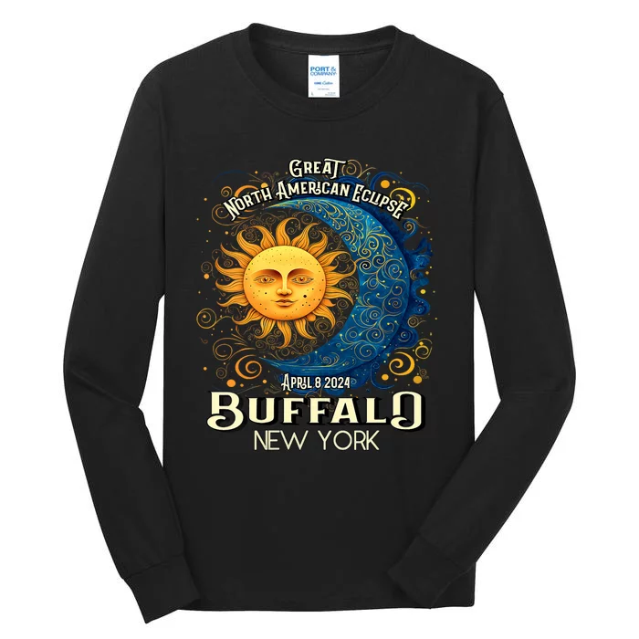 Buffalo New York 2024 Total Solar Eclipse April 8 Souvenir Tall Long Sleeve T-Shirt