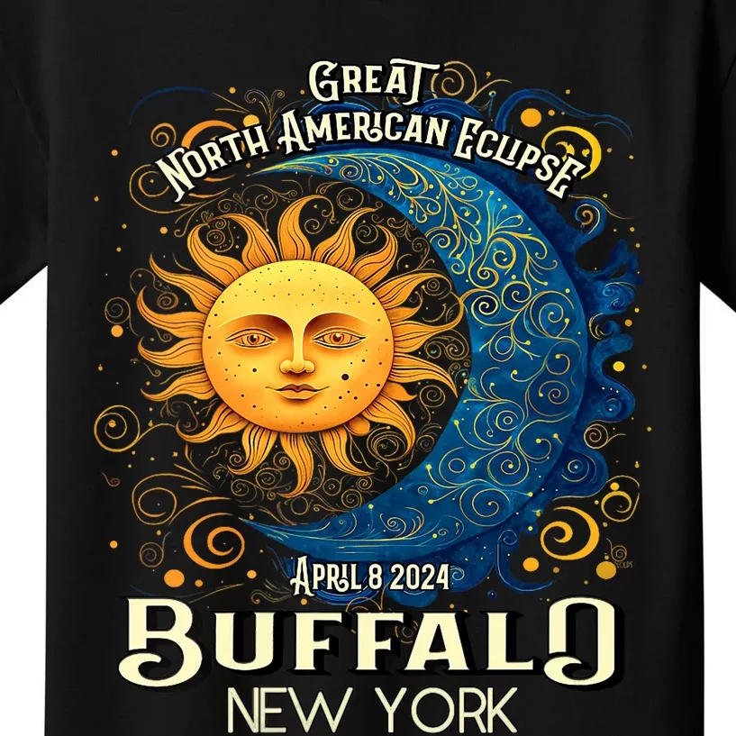 Buffalo New York 2024 Total Solar Eclipse April 8 Souvenir Kids T-Shirt